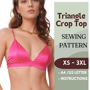 Bralette Sewing Pattern – Triangle Bralette Top PDF – Lingerie Sewing Pattern for Women – Simple Bra Pattern – Sizes XS-4XL – A4, Letter - Etsy