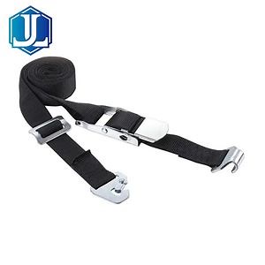 [Hot Item] 2'' 50mm Black Strap Steel Over Center Buckle Strap with Plate Hook