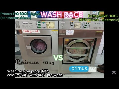 WASH RACE: Primus F10 10KG digital VS primus FS16 16KG - Colours 60C° with 40C° pre-wash