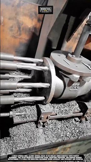 Drilling multiple holes on metal flange using Work tool Multi-Spindle Drill #tool #worktool
