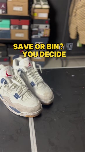 SAVE OR BIN ? YOU DECIDE #shoeclean #satisfaction #beforeandafter #steam #cleantok
