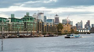Luxury riverside apartment blocks of Cinnabar Wharf, Wapping.