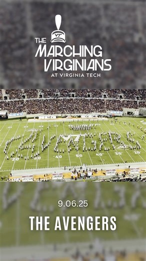 💥 Avengers assemble! 💥 🎥 Want to watch more of The Marching Virginians? Check out our YouTube! #marchingband #bandmemes #marchingbandmemes #bandlife #woodwinds #brass #colorguard #drumline #percussion #piccolo #dci #clarinet #tuba #trombone #trumpet #virginiatech #hokies #halftimeshow #avengers #avengersassemble #fridaynightlights | The Marching Virginians - The Spirit of Tech