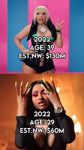 Nicki Minaj and Cardi B's net worth over the years. #nickiminaj #cardib #usa #canada #uk #needle #music #networth #overtheyears | EliteTake
