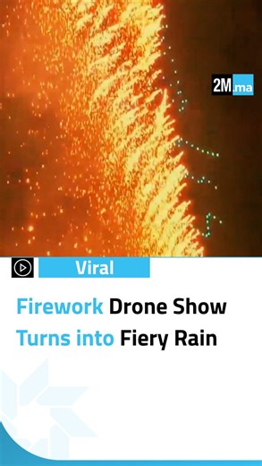 ‘Fireballs’ fall from the sky after drone display malfunction in China. #china #drone #fire #2menglish | 2M.ma