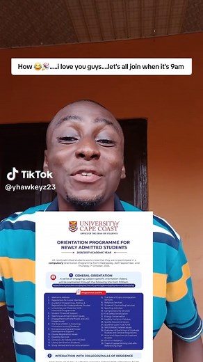 University of Cape Coast programs: how to join 9am sessions with roommates