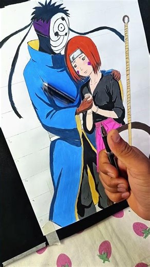 Obito Uchiha & Rin Nohara Coloring Process 🎨 #anime #shorts