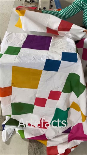 🛏️ patchwork bedsheet sewing #handmade #shorts 🛏️