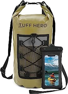 Waterproof Dry Bag for Kayaking - Floating Kayak Dry Bag with Waterproof Phone Case, Roll Top Stuff Sack with Shoulder Straps and Waterproof Floating Phone Pouch for Boating, Fishing, Beach, Canoe, Gifts for Men Women