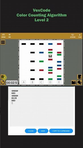 Color Counting Algorithm Level 2 VexCode VR Coder C #programmer #programming #coding #vexcodevr