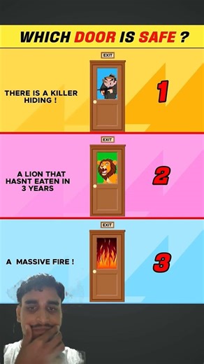 Test Your Mind: Which Door is Safer to Use ? || Riddles & Puzzles for IQ #shorts#youtube