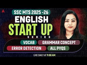 English Start Up Series | Vocab, Grammar Concepts, Error Detection & PYQs | English By Bharti Ma’am
