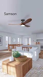 Introducing our brand new 1320mm SAMSON LED ceiling fan with 3 solid wood blades in a rich brown colour... Enjoy whisper-quiet performance with its energy saving DC motor plus a central LED light with 3 white colour settings. Also available in a 1520mm size for larger rooms, as well as in these colour finishes: grey, black & white solid wood😊 Shop the SAMSON LED range of ceiling fans in store or online here : https://bit.ly/3ZMWYDp #thelightingwarehouse #lightingwarehouse #thelightingwarehousef