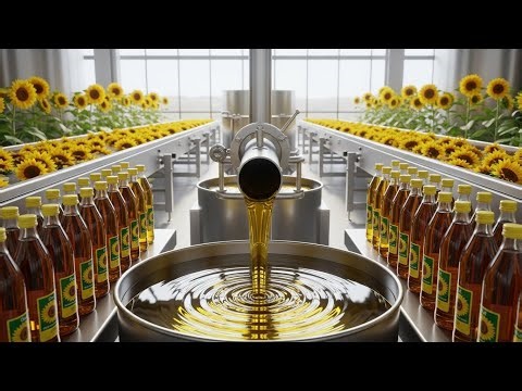 Inside a Massive Sunflower Oil Factory From Golden Fields to Refined Oil (Full Process)