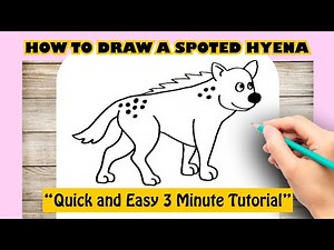 How to Draw A SPOTED HYENA Easy Step by Step