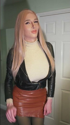Biker Jacket | #femalemask #crossdresser #boots #blonde #egirl #ootd #leather