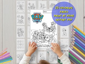Paw Patrol Coloring Pages: 25-page Printable Activity Pack (A4|A5|US Letter) (digital Download) - Etsy UK