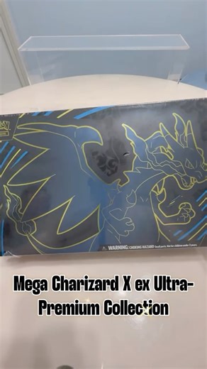 比伊抽抽抽❤︎ on Instagram: "🔥Mega Charizard X ex Ultra-Premium Collection🔥 It is my first open UPC 🔥 My favourite is Charizard playmat 🔥 Includes: 🔸1 foil promo card featuring Mega Charizard X ex 🔸1 foil promo card featuring Oricorio ex 🔸65 card sleeves featuring Mega Charizard X 🔸1 playmat featuring Mega Charizard X 🔸1 deck box featuring Mega Charizard X 🔸1 metal coin featuring Mega Charizard X 🔸6 damage-counter dice 🔸18 Pokémon TCG booster packs *(but I got 19 packs 🤣 Lucky 🍀) 🔸A cod
