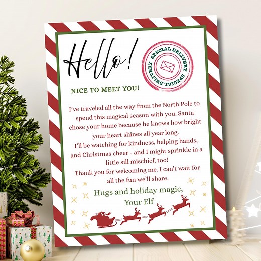 Hello Letter From Elf, Editable Elf Arrival Letter, Elf I'm Back, Welcome Christmas Elf Letter, From Your Elf, Return Letter Christmas - Etsy UK
