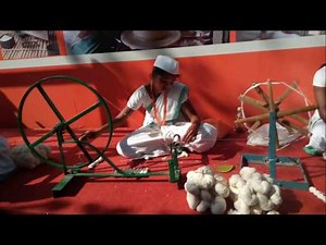 Khadi clothes making process with charkha