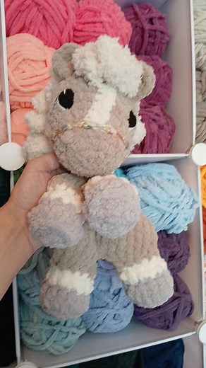 Paylin the Pony. Another adorable pattern by @bkaycrochet. I love her "no sew" techniques. They really make it so much easier for me, as I struggle with sewing. The color options for these are endless. 🐎 Pattern: Bkay Crochet Yarn: Premier Yarns Chenille basix Embroidered eyes: @lionbrandyarn 24/7 cotton. Mane: Lion Brand Yarn Go For Fleece #crochetoffacebook #makeitwithpremier #ShareMyLBY #polyfilwithjoy #crochethorse | Mad Daisy Crochet