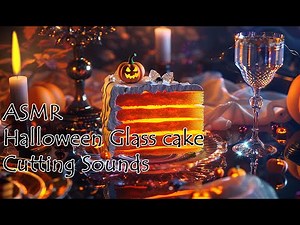 Glasscake Cutting ASMR Halloween cake / 할로윈 유리케이크 자르기 #asmr #asmrsounds