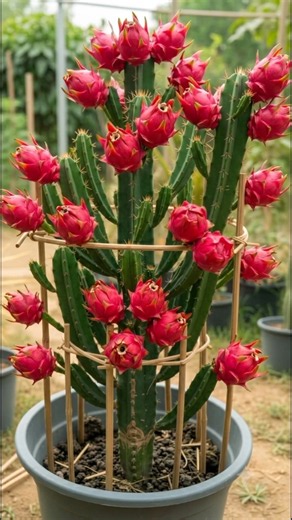 Dragon Fruit Growing in a Pot! 🐉🌵 So Many Fruits!