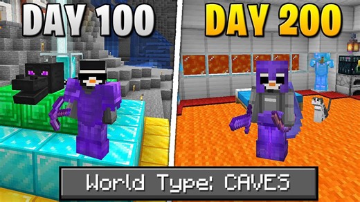 I survived 200 days of hardcore Minecraft cave only world