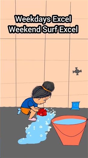 Weekdays = Excel, Weekend = Surf Excel 😂✨#funny #funnyanimation #digitalart #ytshorts #corporatelife