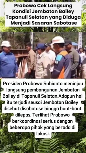 Prabowo tinjau langsung pembangunan jembatan Bailey #trending #viral #shorts #shortsfeed #short#fyp