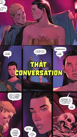 Wonder Woman kisses her true love goodbye