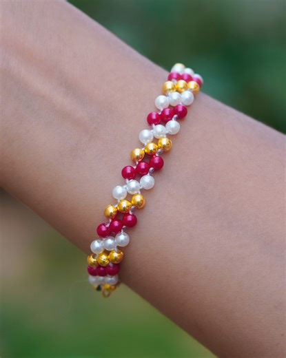 1.7M views · 15K reactions | How to make Beautiful beads bracelet || DIY Handmade bracelet | Arts&Crafts | Facebook