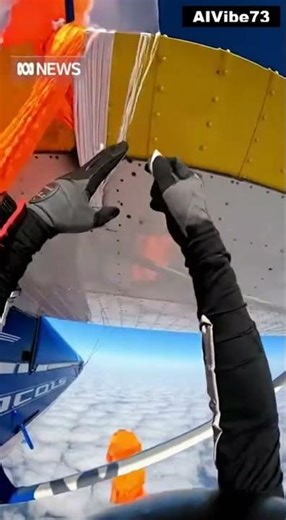 Skydiver Uses Hook Knife to Cut Free After Chute Snags on Plane's Tail