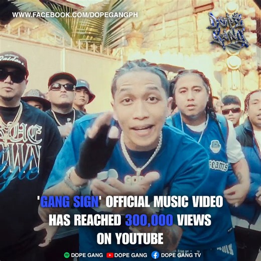 66K views · 3K reactions | 'GANG SIGN' Official Music Video has reached 300,000 views on YouTube!  #GangSign #DopeGangMusic | DOPE GANG TV | Facebook