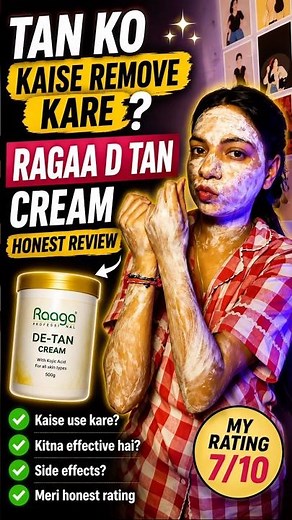 Raaga Professional De-Tan Tan Removal Cream Review and Demo #ashortaday #shorts #dtan #skincare