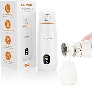 Portable Milk Warmer - Travel & On-the-Go, Quick Heating Breast Milk & Baby Milk Bottle Warmer, USB Rechargeable