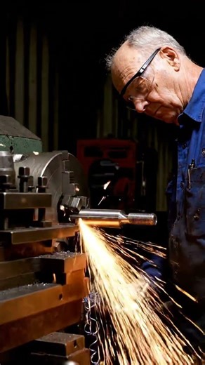 Machinist Turning Steel into a Perfect Bolt