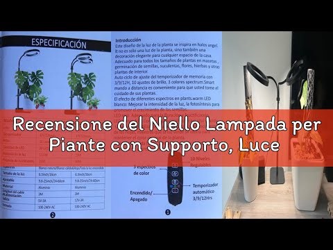 Recensione del Niello Lampada per Piante con Supporto, Luce a LED per Piante da Interno a Doppia Tes
