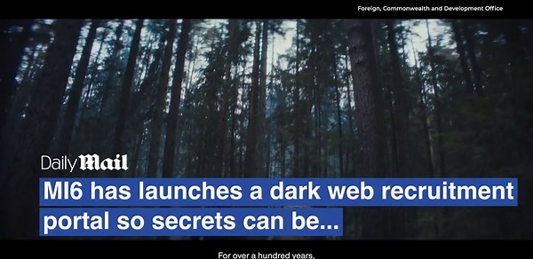 MI6 launches dark web recruitment portal so secrets can be passed on
