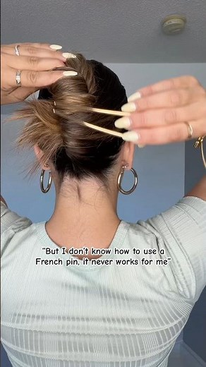 How to ACTUALLY use a French pin! Easy step by step tutorial #frenchpin #frenchtwist #hairtutorial