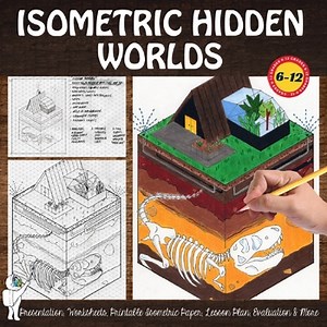 Isometric Hidden Worlds, Perspective Drawing, High School Art, Middle School Art