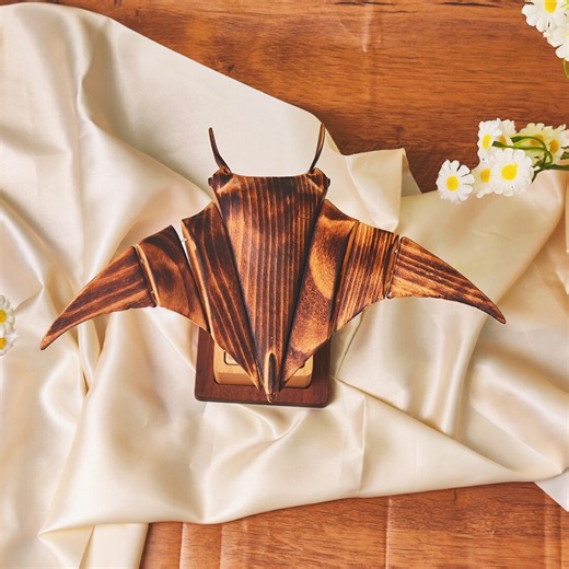 Flying Manta Ray Automaton: Handmade Wooden Kinetic Sculpture - Etsy