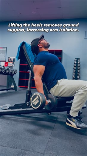 ᴀʀᴠɪɴᴅ ʀᴀᴊᴘᴜᴛ on Instagram: "In this curl variation, I lift my feet on purpose. When feet stay on the ground, the body uses legs, hips, and core for support. When I lift my heels: • balance becomes less • leg drive is removed • body support reduces • arms must work harder This puts more mechanical tension on the biceps. It is not cheating. It is an advanced isolation technique. Use light to moderate weight. Keep reps slow and controlled. Not for beginners - try only if your form is solid. What d