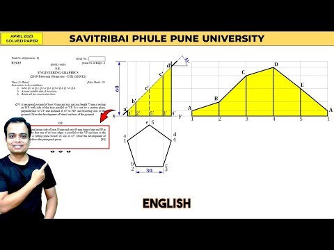 SPPU | Pune University | April 2023 | Engineering Graphics | PYQ | Q8 | Development of Surface PRISM