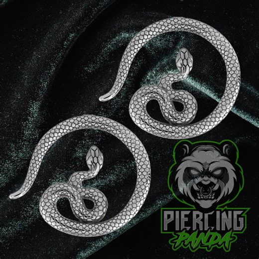8g 6g Large Snakes Casted Solid Polished 316L Surgical Steel Tunnel Plug Gauges Earrings Claws Hangers Weights - Etsy