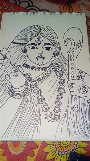 Goddess kali ma drawing ❤ #trending #timelapse #shorts #kaliart