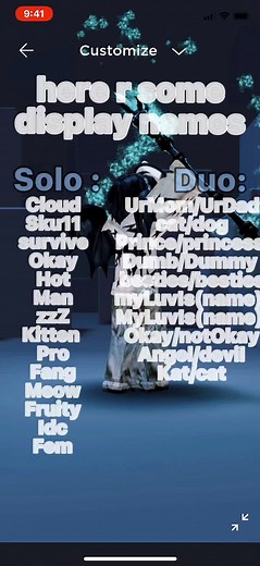 Here r some display names for solo and duo !!!! #Ahh #bored #roblox #love #fypシ