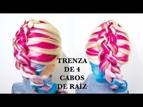 💫 Trenza de 4 Cabos de Raíz //Trenza para fiesta