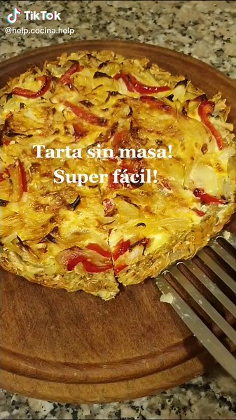 Receta de tarta sin masa con bondiola y queso