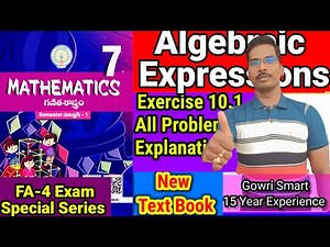 7th Class Maths(2024-25) New Syllabus|| Chapter-10||Algebraic Expressions || Exercise 10.1 || #viral